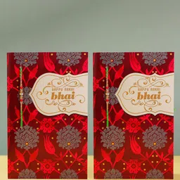 Archies Set Of 2 Brother Rakhi & Greeting Card With Roli Chawal-8