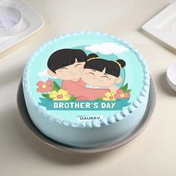 Sweet Hug Personalised Brothers Day Cake-image-24