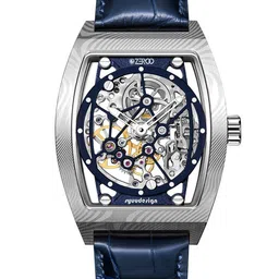 ZEROO Unisex Dial & Leather Textured Straps Analogue Automatic Watch ZM001DSBL-image-49