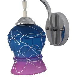 Somil Premium Designer Glass Wall / Night Lamp Elegant & Stylish Dcor Accent for Modern Interiors, color, Pink, Firozi, Size:- 19.5 X 23.5 X 27.5 CM-image-99