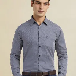 Allen Solly Men Slim Fit Spread Collar Geometric Printed Cotton Formal Shirt-picture-30