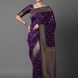 SILKWEAR Ethnic Motifs Zari Pure Silk Banarasi Saree-32