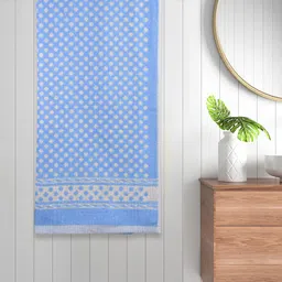 FABINALIV Blue & Grey Polka Dot Printed 450 GSM Cotton Bath Towel-27
