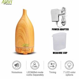 Allin Exporters Aroma Diffuser & Ultrasonic Humidifier With  Automatic Shut-Off and Mist Level Control - Brown image 3