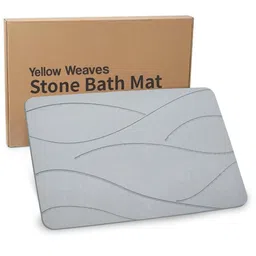 Yellow Weaves Grey Textured Anti-Skid Bath Rug-56
