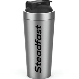 Steadfast Nutrition Silver-Toned & Black Single Stainless Steel Water Bottle 750ml-55