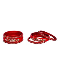jtraditional Set Of 6 Stone-Studded Chuda Bangles-image-96