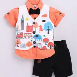 LITTLE COLLARS Boys Short Sleeves Shirt with Shorts and Waistcoat-picture-13