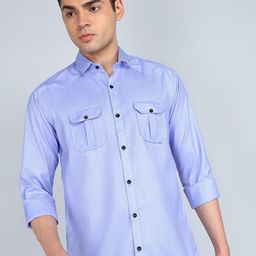 KHUSHI CREATION Men Original Fit Spread Collar Solid Cotton Casual Shirt-image-92