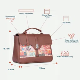 ZOUK Printed Structured Satchel image 5