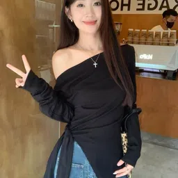 StyleCast Women Off-Shoulder Long Sleeves Longline Top-picture-8