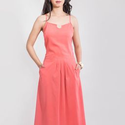 DELIS Women Sleeveless Fit & Flare Midi Dress-image-69