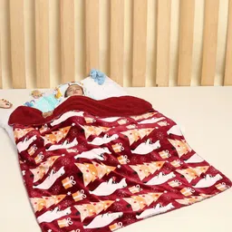 Monte Carlo Kids Red & White Abstract Mild Winter 300 GSM Single Bed Blanket-33