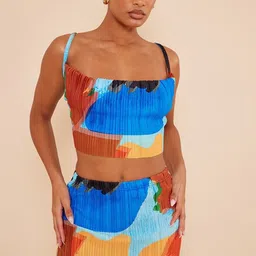 LULU & SKY Printed Cowl Neck Crop-Top With Maxi Skirt Co-Ords-picture-20