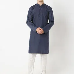 BELLAZO Men Thread Work Khadi Kurta-image-28