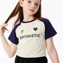 LULU & SKY Girls Typography Colourblocked T-shirt-picture-39