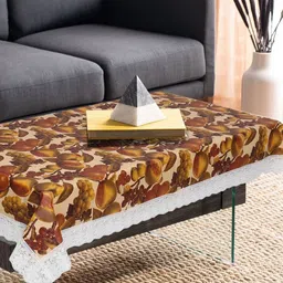 LooMantha Brown Floral Waterproof Plastic 4-Seater Table Cover-image-60
