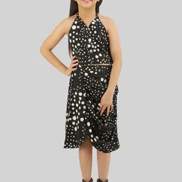 BEING NAUGHTY Girls Printed Halter Neck Sleeveless Top With Skirt-8