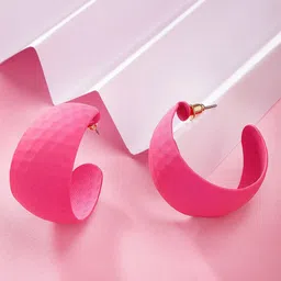Bohey by KARATCART Contemporary Half Hoop Earrings-45