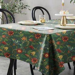 Aura Green Floral 6-Seater Table Cover-image-88