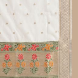 RAJGRANTH Women Regular Chanderi Cotton Kurti with Trousers & With Dupatta image 4
