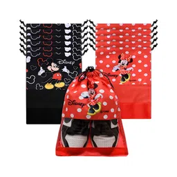 Aura Red & Black 12 Pieces Printed Shoes Organisers-picture-30