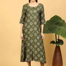 GOLDSTROMS Ethnic Motifs Printed Silk Straight Kurta-image-19