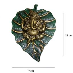 Aura Green & Gold Toned Lord Ganesha Idol Showpiece-image-102