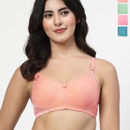 LILY Pack of 4 Full Coverage Seamless Non Padded T-shirt Bra-40