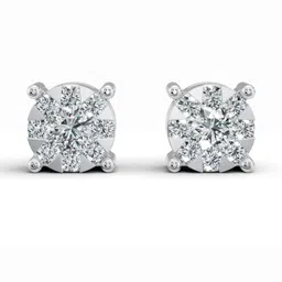 Wondr Diamonds White Gold Classic Round Diamond Stud Earrings-image-52