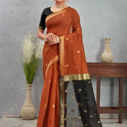 BerMondsey Ethnic Motifs Woven Design Zari Banarasi Saree-image-64