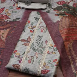 Biba Floral Printed Gotta Patti Unstitched Dress Material-image-40