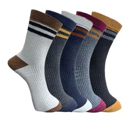 Mast & Harbour Pack Of 5 Patterned Cotton Above Ankle Length Socks-image-6