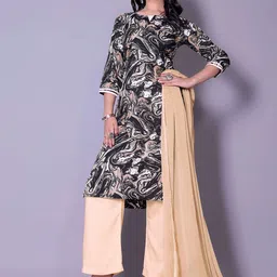 FULPARI Women Abstract Printed Kurta with Palazzo & Dupatta-9