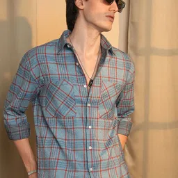 Campus Sutra Men Comfort Spread Collar Checked Casual Shirt-picture-44