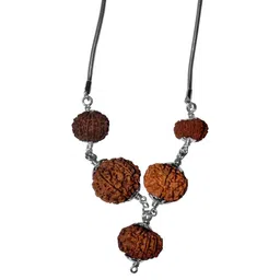 Divine souvenirs Unisex Sterling Silver Rudraksh Beaded Statement Chain-37