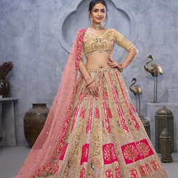 ODETTE Embellished Zardozi Semi-Stitched Lehenga & Unstitched Blouse With Dupatta-picture-18