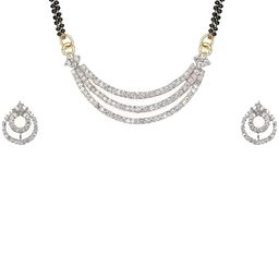 JD World Silver-Plated Artificial Stones Studded And Beaded Mangalsutra-image-63