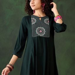 Sangria Embroidered A-Line Tops-image-58
