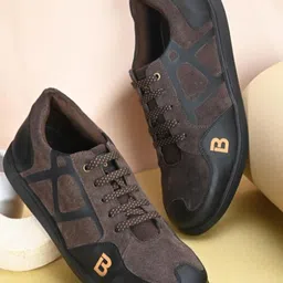 HERE&NOW Men Colourblocked Leather Sneakers-picture-47