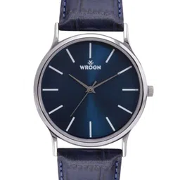 WROGN Men Leather Straps Analogue Watch With Beaded Bracelet WRNWJ25 Set-18-30
