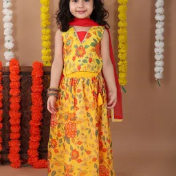 Sangria Girls Printed Lehenga With Choli & Dupatta-picture-14