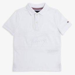Tommy Hilfiger Boys Brand Logo Embroidered Polo Collar Pure Cotton T-shirt-image-56