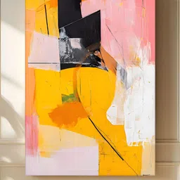 Art Street Yellow & White 1 Piece Canvas Abstract Wall Paintings-image-16