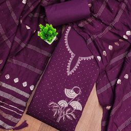Rangtulika Women Ethnic Motif Embroidered Unstitched Dress Material-image-55