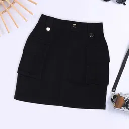 Pantaloons Junior Girls Pure Cotton A-Line Mid Rise Mini Skirts-picture-27