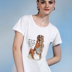 Moda Rapido Women Printed Bio Finish Applique T-shirt-picture-0