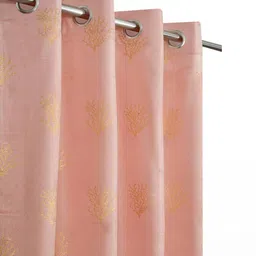 Myntra Elegant Homes Pink Velvet Window Curtains-picture-1