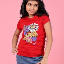 V-Mart Girls Floral Printed Extended Sleeves Pockets T-shirt-picture-34