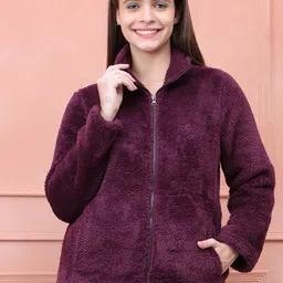 Kanvin Women Front-Open Long Sleeves Hooded Sweatshirt-image-33